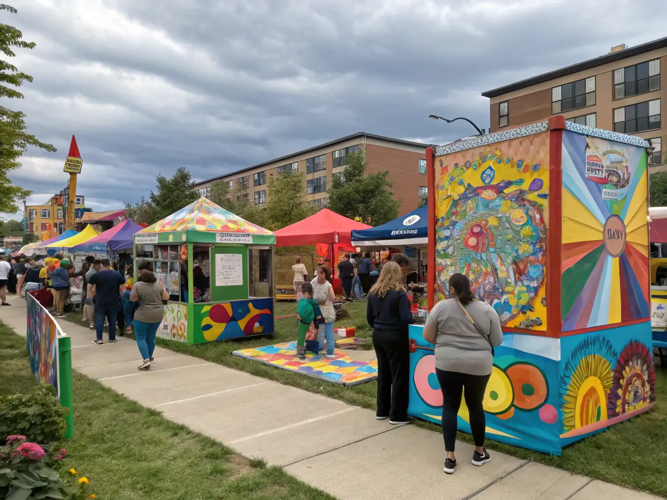 A vibrant scene from a VAGUERY RECORDS-sponsored community event, highlighting the organization's role in fostering cultural engagement and inclusivity.